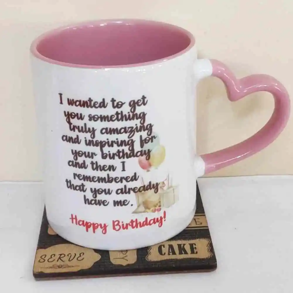 Buy Personalised Heart Handle Mug with Message